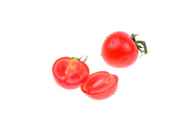 Fresh tomatoes on a white background