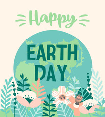 Earth Day. Vector design for card, poster, banner, flyer.