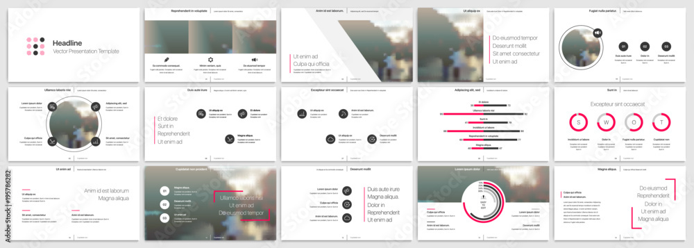 Poster pink presentation templates elements on a white background. vector infographics. use in presentation