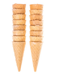 Crispy waffle cones for cream, ice cream