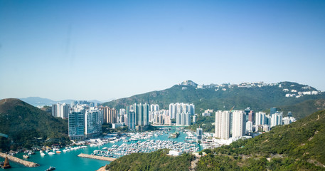 Fototapeta premium Hong Kong beautiful skyline, nature and modern lifestyle together