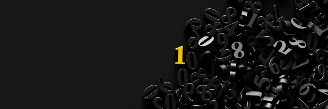 Infinite random numbers, original 3d rendering background, technology and science concepts