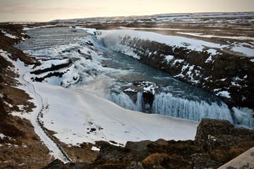 Iceland Golden circle Gullfoss waterfall アイスランド グトルフォス ゴールデンサークル 黄金の滝