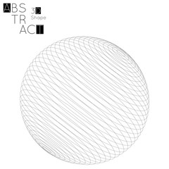 Abstract 3D wireframe geometric shape isolated on white background. 3D sphere