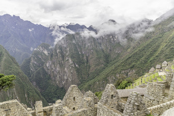 Fototapeta na wymiar Mist around Machu Picchu, Peru