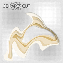 Abstract 3D paper cut art shape