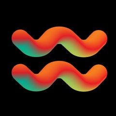 Vector Astrological Mystical Diagram Symbol - Sigh of  Aquarius or Water-Bearer
