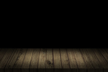 Empty table in dark shadow. 3D illustration.