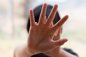 Stop abuse child violence. child bondage in angle Human Rights concept.