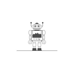 robot tin toy , vector logo 