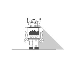 robot tin toy , vector logo 
