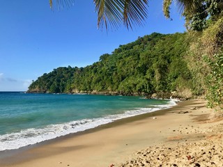 Beautiful Englishman's Bay on the Caribbean island of Tobago (Trinidad and Tobago, West Indies) between Castara and Parlatuvier