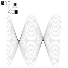 Abstract 3D wireframe geometric shape isolated on white background