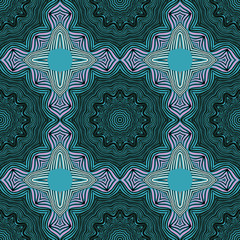 Seamless striped vector pattern with tribal and ethnic motifs