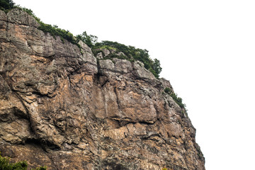 Rock mountain with white background
