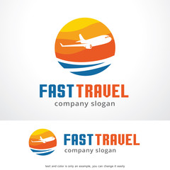 Fast Travel Logo Template Design Vector, Emblem, Design Concept, Creative Symbol, Icon