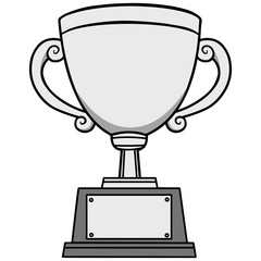 Winning Trophy Illustration - A vector cartoon illustration of a Winning Trophy.