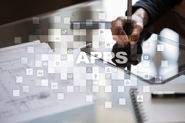 Apps development concept. Business and internet technology.