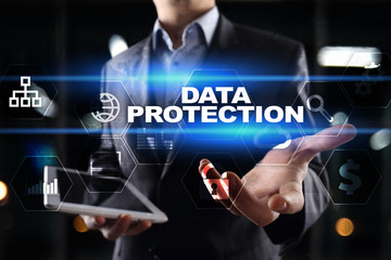 Data protection, Cyber security, information safety and encryption. internet technology and business concept.
