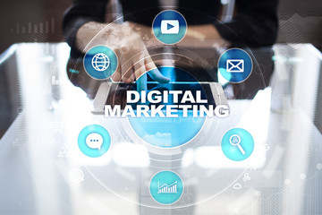 DIgital marketing technology concept. Internet. Online. Search Engine Optimisation. SEO. SMM. Advertising.