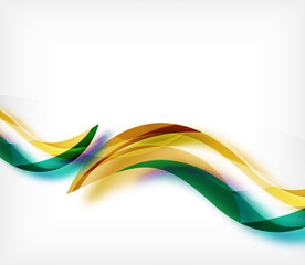 Vector colorful wavy stripe on white background with blurred effects. Vector digital techno abstract background