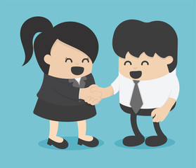 men and women shaking hands. entrepreneurs succeeding
