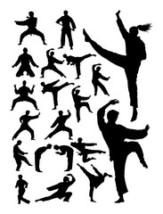 Karate martial art detail silhouette. Vector, illustration. Good use for symbol, logo, web icon, mascot, sign, or any design you want.
