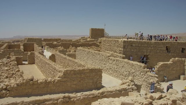 Masada with tourists