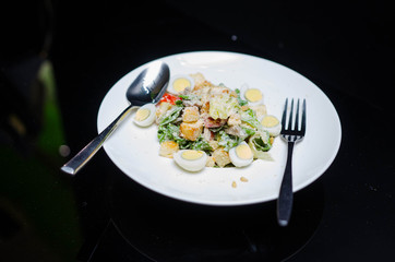 Closed up of Cesar Salad, healthy food, clean food, organic vegetables.