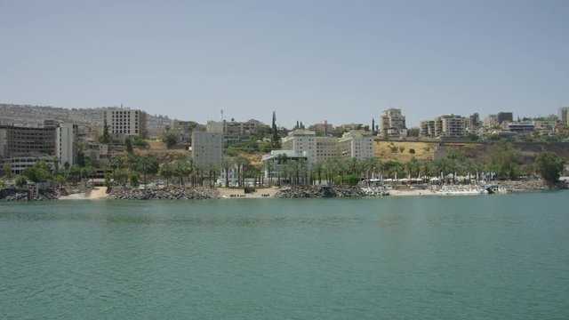 Buildings facing the Sea of Galilee