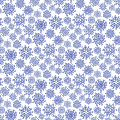 Snowflake season nature winter snow symbol frozen ice xmas element and christmas frost seamless pattern background vector illustration.