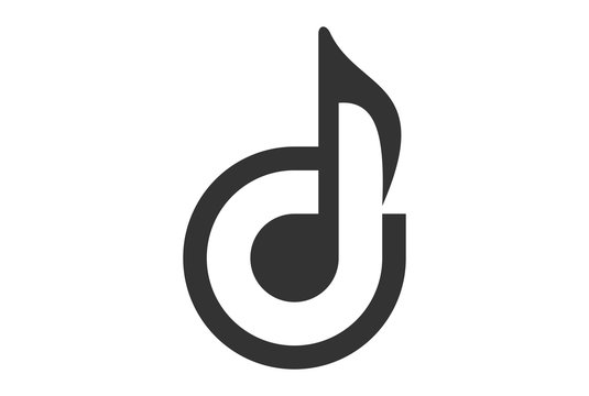 letter D music note logo