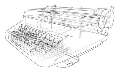 Concept of typewriter. Vector