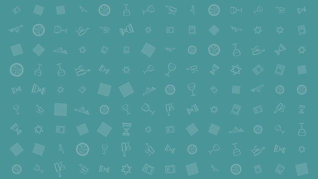 Passover holiday flat design animation background with traditional outline icon symbols