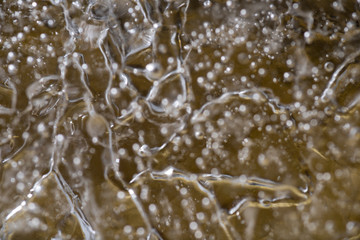Close up of Air Bubbles in Ice