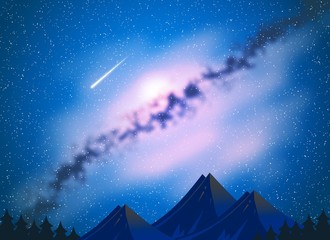 Fototapeta premium Beautiful illustration of the milky way graphic design background.