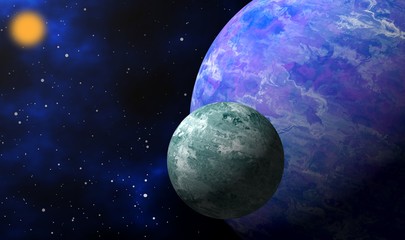 Obraz na płótnie Canvas Exoplanets illustration graphic design background