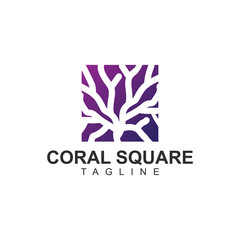 Coral square logo vector design