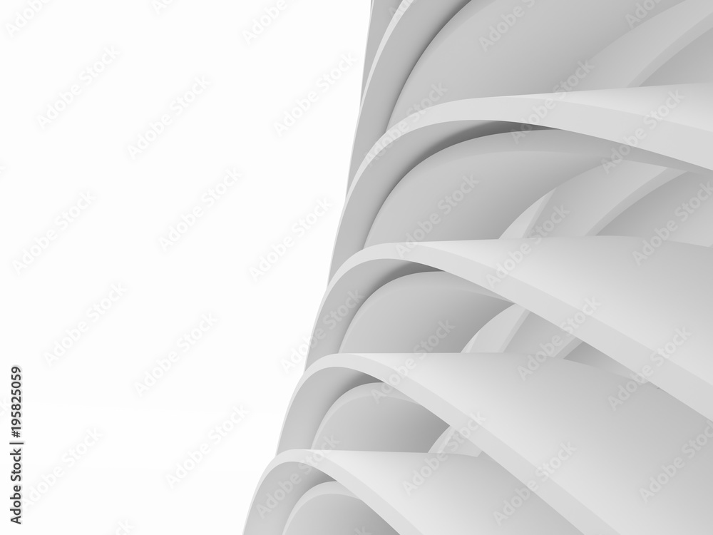 Fototapete Abstract of white pattern space ,Perspective of future design architecture