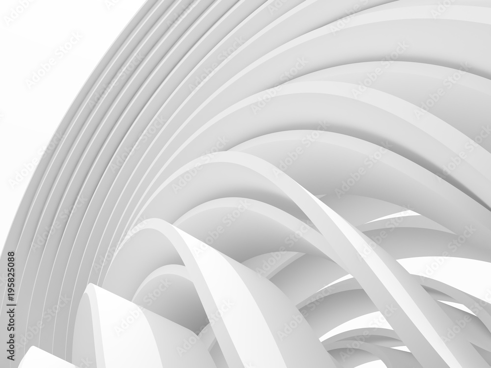 Poster abstract of white pattern space ,perspective of future design architecture