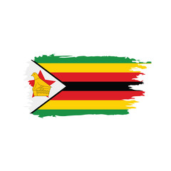 Obraz premium Zimbabwe flag, vector illustration