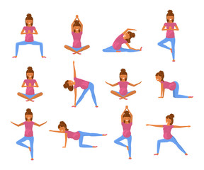 Fototapeta na wymiar Yoga for pregnant women