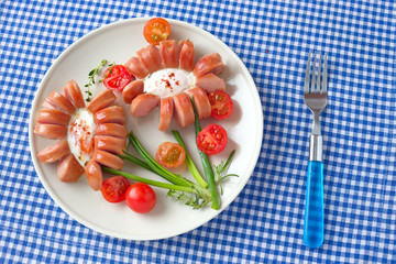 Spiegelei im Würstchen