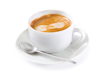 cup of coffee on white background