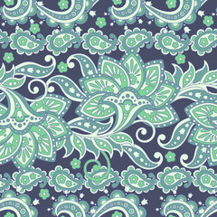 Fototapeta na wymiar Paisley seamless pattern. Background in batik style