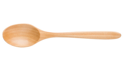 wooden spoon isolated on white background, clipping path, full depth of field