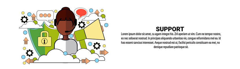 Support Business Coaching Concept Horizontal Web Banner With Copy Space Vector Illustration