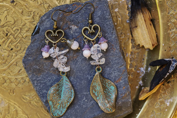 Natural stone earrings