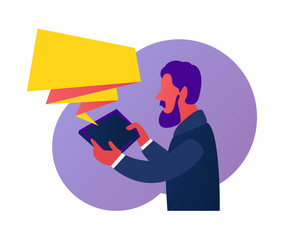 Business man holding document