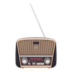 Old radio isolated on white